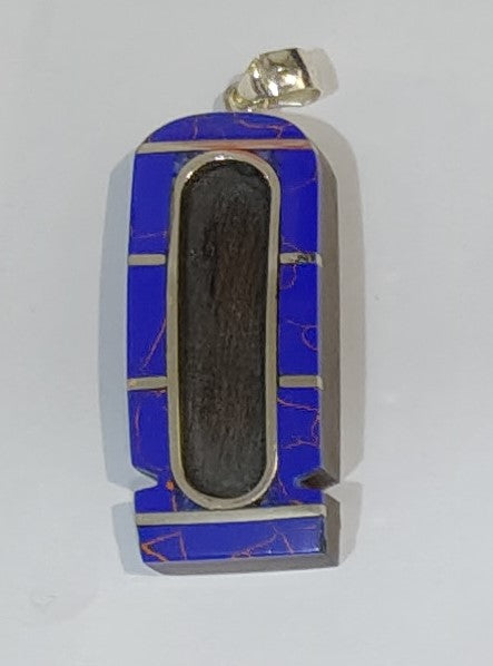 Ebony Cartouche with Lapis | Personalized Name Pendant in Natural Wood & Lapis Lazuli | Custom Name Jewelry