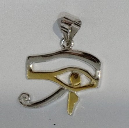 Eye of Horus Pendant – 925 Sterling Silver with Gold Plating | Ancient Egyptian Symbol of Protection & Power | Fine Jewelry