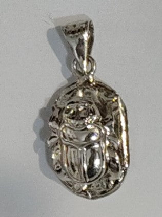 Scarab Pendant – 925 Sterling Silver with Platinum Finish | Ancient Egyptian Symbol of Rebirth & Protection