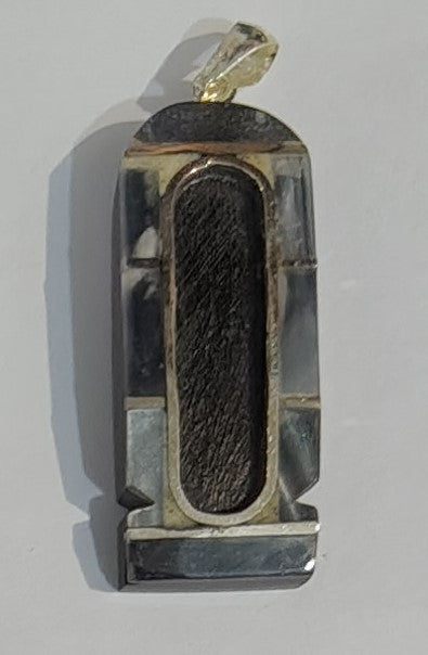 Ebony Cartouche Set in Dark Mother-of-Pearl | Mystical Elegance Meets Ancient Power | Jewelry