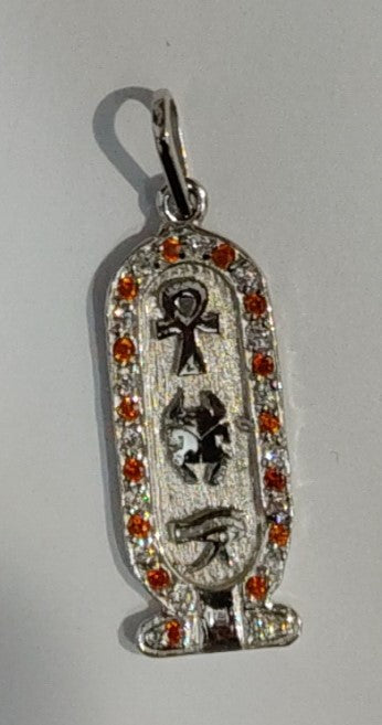 Sterling Silver Egyptian Cartouche Necklace with Gemstones – A Powerful Symbol of Identity, Elegance & Ancient Protection