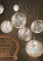 Brass Light Fixtures - Entryway Lights | Casablanca Verde Silver - Moroccan Lamps