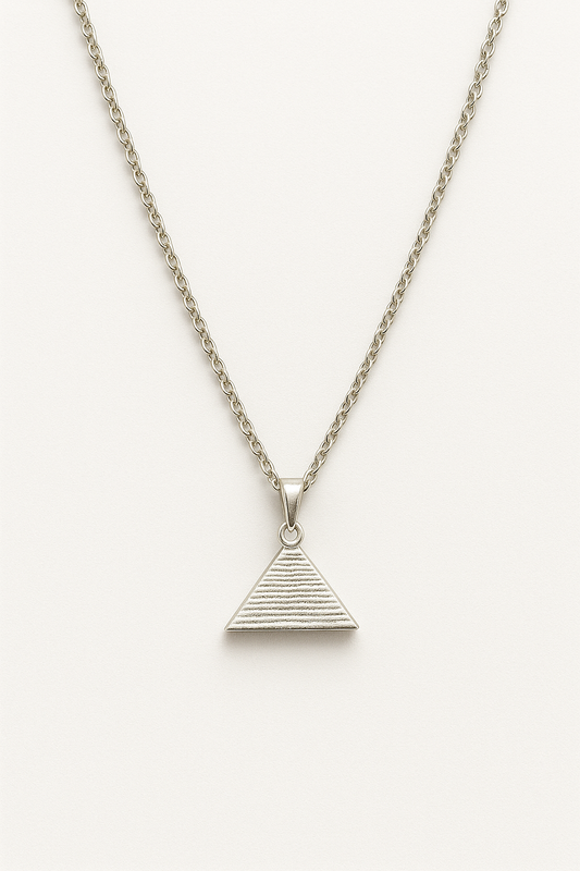 925 Sterling Silver Braided Necklace with Pyramid Pendant | Bold, Symbolic, and Timeless | Fine Jewelry