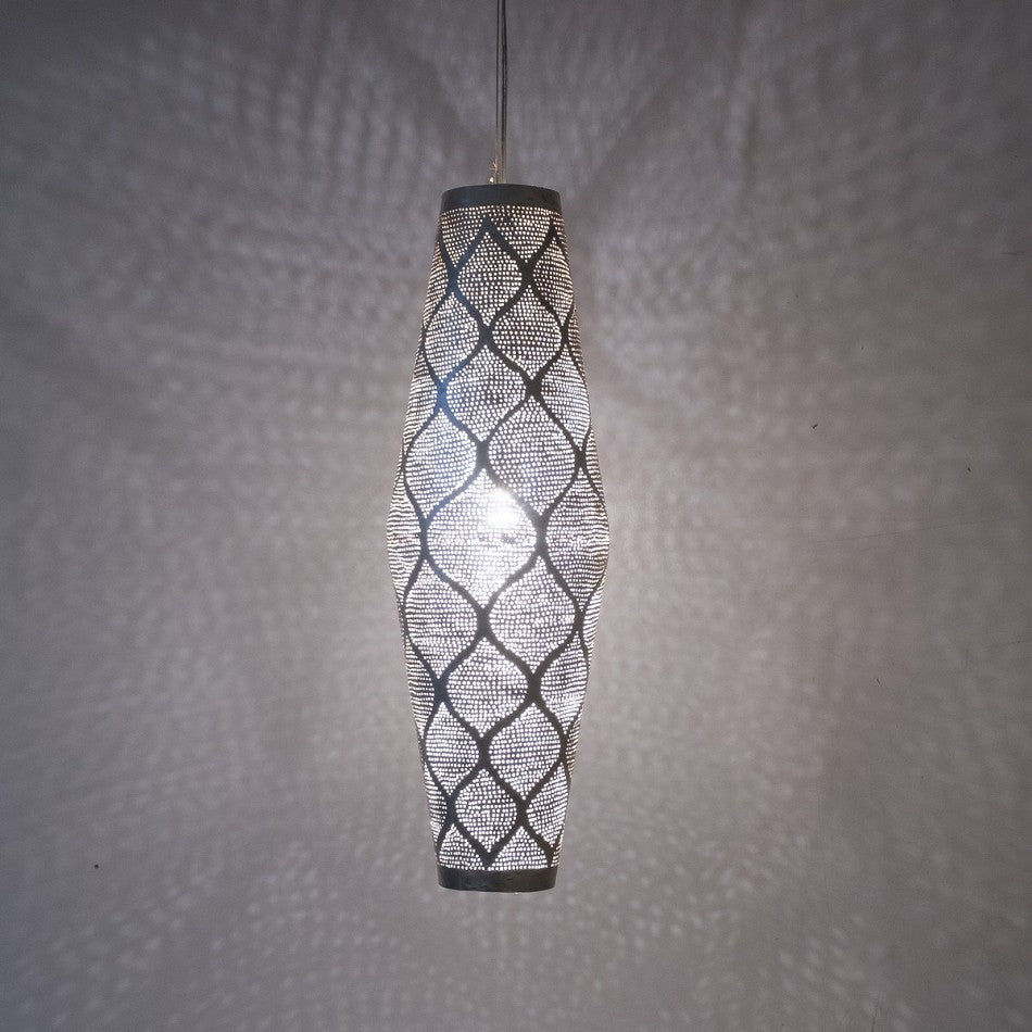 Hanging Light Lantern | Moorish Silver Ray - Moroccan Lamps