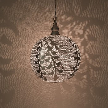 Brass Light Fixtures - Entryway Lights | Casablanca Verde Silver - Moroccan Lamps